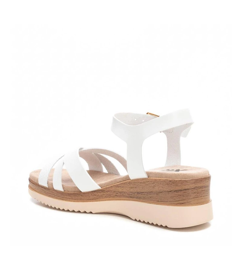 Women's Criss Cross Straps Low Wedge Sandals By Xti