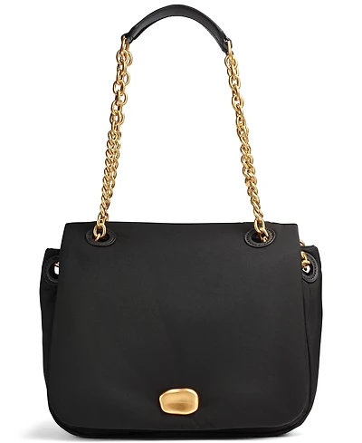 Donna Karan New York Crepe Small Nylon Shoulder with Chain Strap