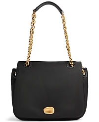 Donna Karan New York Crepe Small Nylon Shoulder with Chain Strap