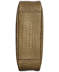 Donna Karan New York Quogue Embossed Croco Leather Small Hobo Shoulder Bag