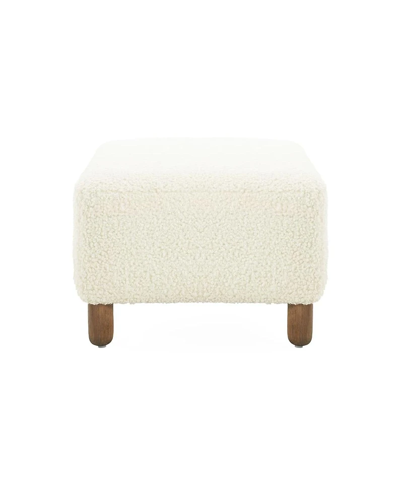 Upholstered Bench with Foam Cushion and Wood Legs, Rectangular Ottoman Bench for Bedroom, Living Room, or End of Bed Seating-The Pop Home