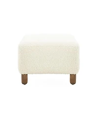 Upholstered Bench with Foam Cushion and Wood Legs, Rectangular Ottoman Bench for Bedroom, Living Room, or End of Bed Seating-The Pop Home