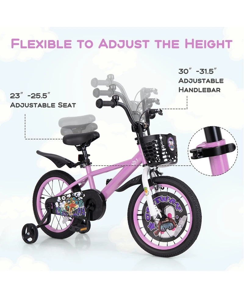 16 Inch Kids Bike for 4-8 Years Old Sport Bicycle with Adjustable Handlebar and Saddle