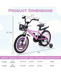 18 Inch Kids Bike for 4-8 Years Old Sport Bicycle with Adjustable Handlebar and Saddle