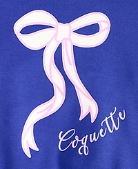 With Jules Big Girls Bow-Graphic Zip Hoodie