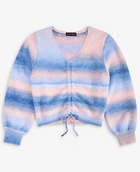 With Jules Big Girls Drawstring Rainbow Sweater