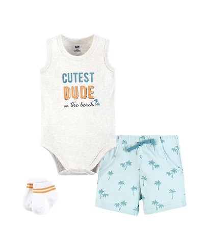 Hudson Baby Baby Boys Hudson Bodysuit Outfit with Shorts and Socks