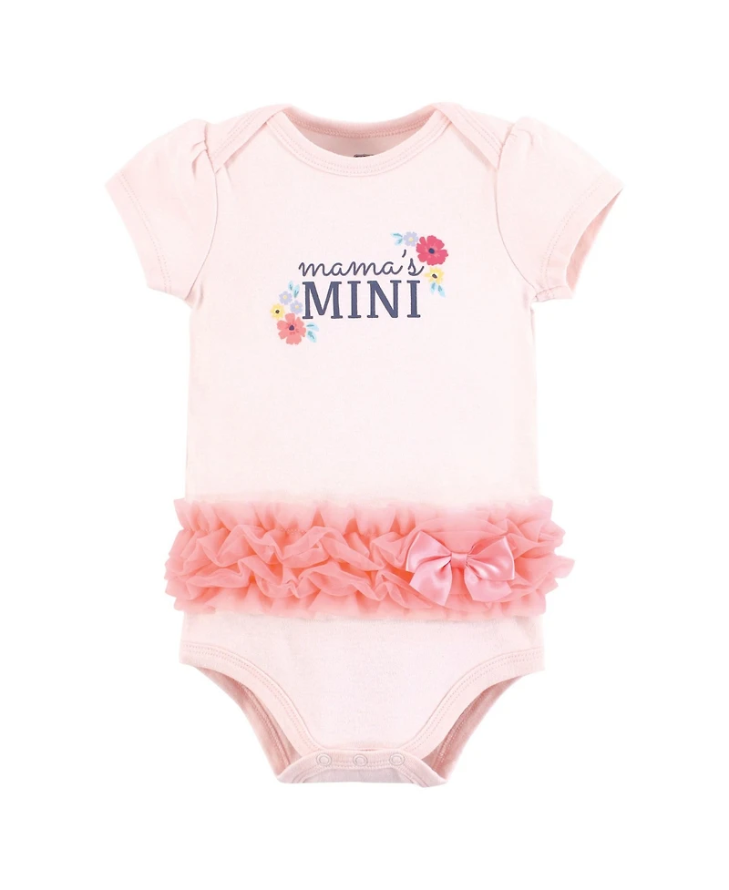 Hudson Baby Girls Soft Everyday Cotton Bodysuits 3-Pack