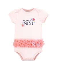 Hudson Baby Girls Soft Everyday Cotton Bodysuits 3-Pack