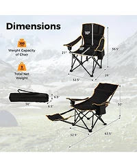 Folding Camping Chair with Footrest Camping Lounge Chair with Carry Bag