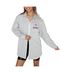 Gameday Couture Women's Ash Gonzaga Bulldogs Foundation Full-Button Long Sleeve Overshirt Top