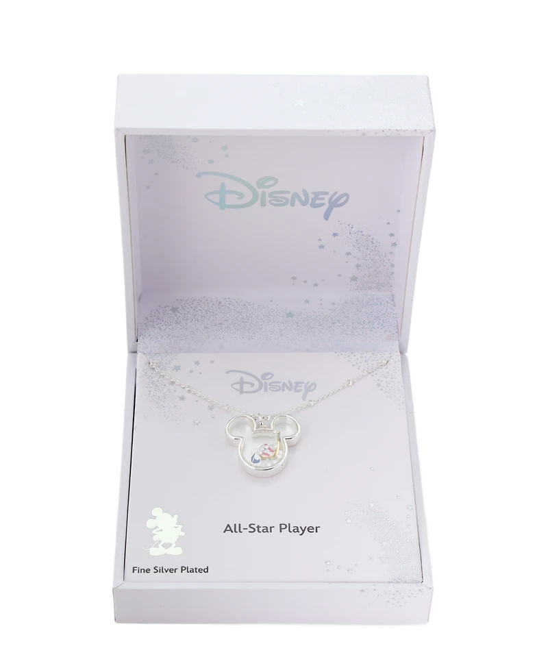 Disney Mickey Mouse Crystal Baseball Shaker Pendant Necklace