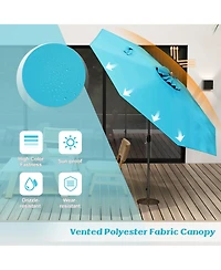 Gymax 300 Cm Patio Umbrella Heavy Duty Market w/ Tilt Mechanism Crank Handle