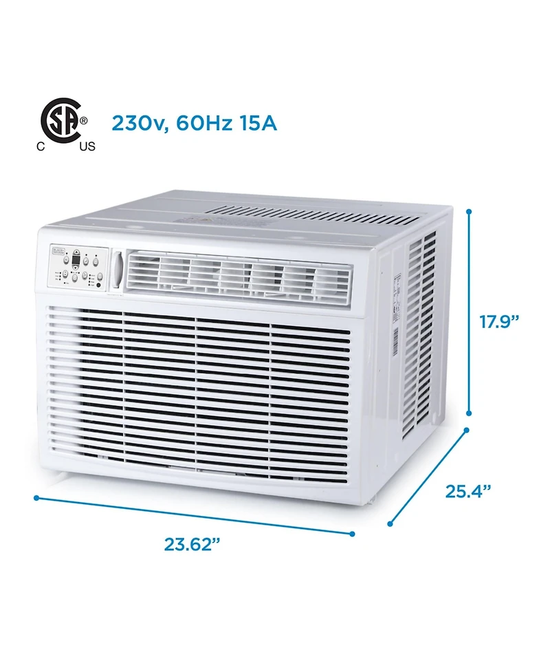 Black+Decker Window or Through The Wall Air Conditioner 18000 Btu, Ac Window Unit Cools Up to 1000 Square Feet, Window Ac Unit with Remote Control, 3