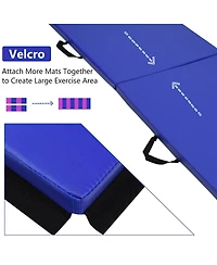 6 x 2 Feet Gymnastic Mat with Carrying Handles for Yoga-Blue