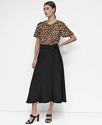 Dkny Women's Tie-Waist Midi Skirt