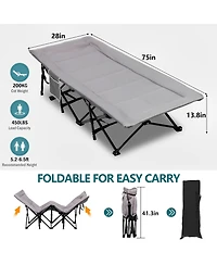 Folding Camping Cot for Adults Supporting up to 450lbs with Carry Bag