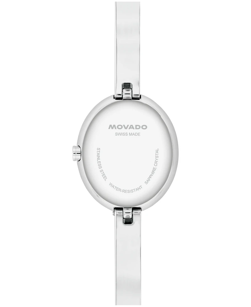 Movado Women's Museum Oval Bangle Swiss Quartz Stainless-Steel Watch, 22 x 26mm
