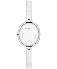 Movado Women's Museum Oval Bangle Swiss Quartz Stainless-Steel Watch, 22 x 26mm
