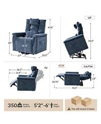 Embrace Traditional Power Lift Recliner with Heat and Massage