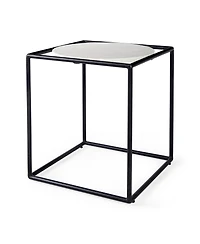 Marble Round End Table for Living Room or Bedroom Decor