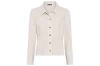 Olsen Women's Linen Mixed Media Jacket