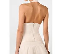 WeWoreWhat Women's Halter Neck Corset Top