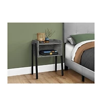 Industrial Metal and Wood End Table with Shelf