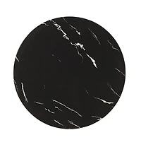 Contemporary Round Marble End Table with Sleek Design