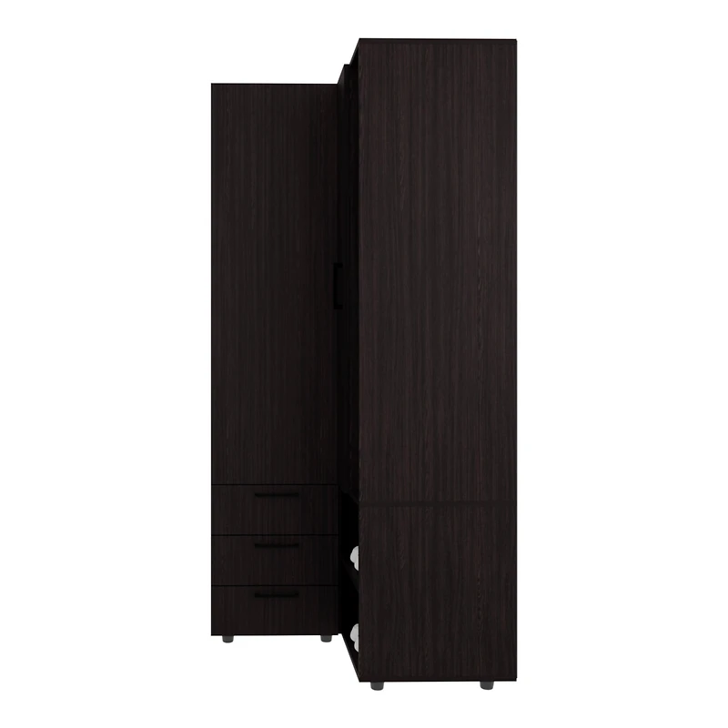 Granger Armoire, 1 Door, 3 Drawers, 7 Shelves, 10 Legs, White