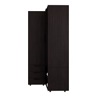 Granger Armoire, 1 Door, 3 Drawers, 7 Shelves, 10 Legs, White