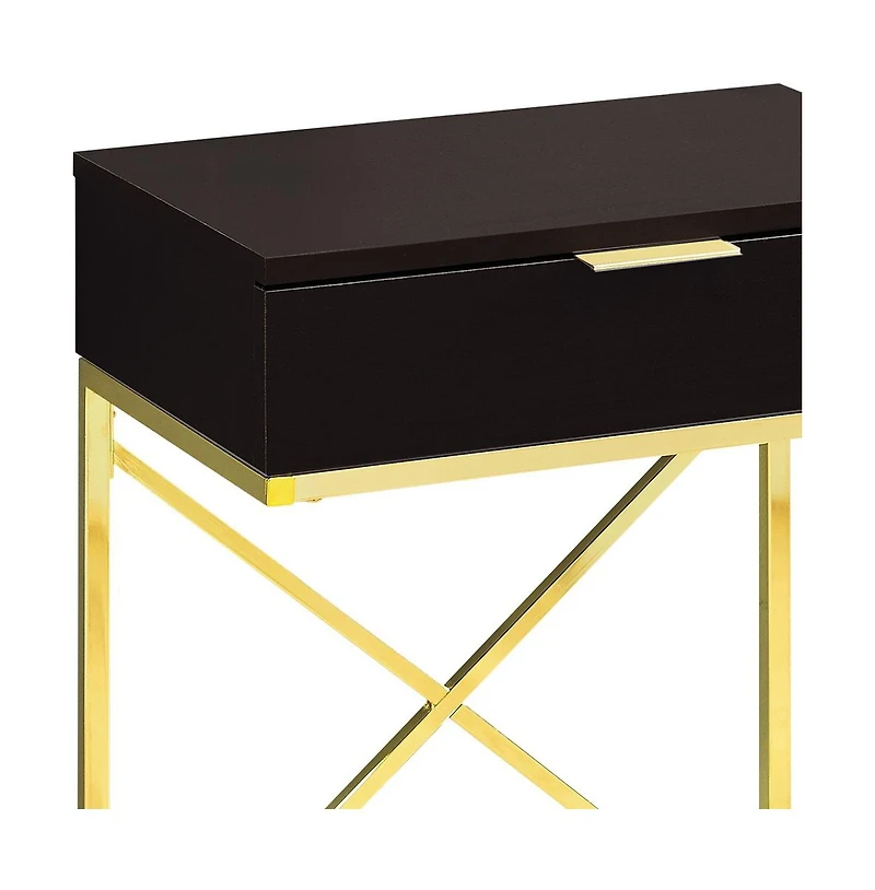 Modern Farmhouse End Table with Wood Top and Metal Frame