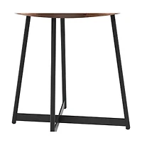 21.66" X 21.66" X 22.05" Round Side Table In American Walnut And Black