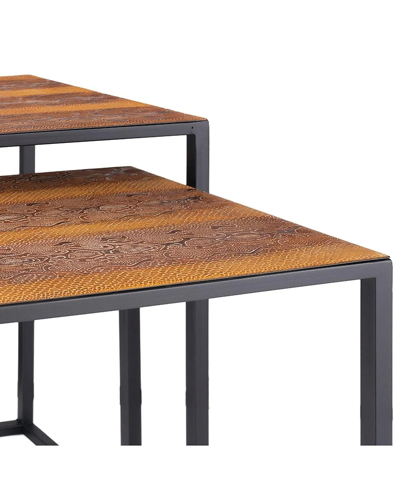 Contemporary Resin End Table – Versatile and Functional Design-Set of Two