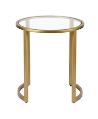 Tempered Glass Round End Table with Durable Steel Frame – Chic and Functional