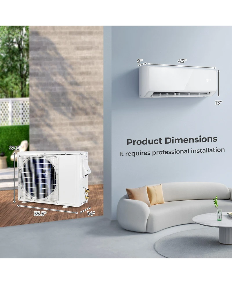 Energy Star Certified 24000 Btu 21 SEER2 208-230V Mini Split Air Conditioner and Heater White Wifi Enabled
