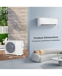 Energy Star Certified 24000 Btu 21 SEER2 208-230V Mini Split Air Conditioner and Heater White Wifi Enabled