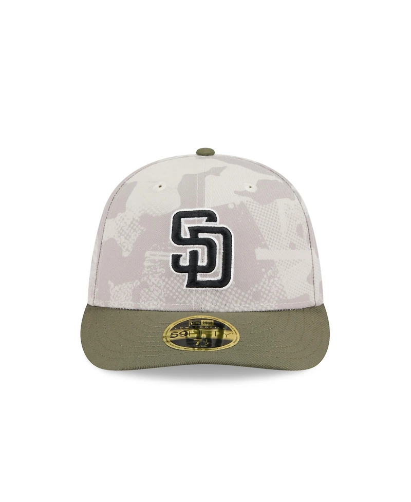 New Era Men's Light Beige/Olive San Diego Padres 2025 Armed Forces Day Low Profile 59FIFTY Fitted Hat
