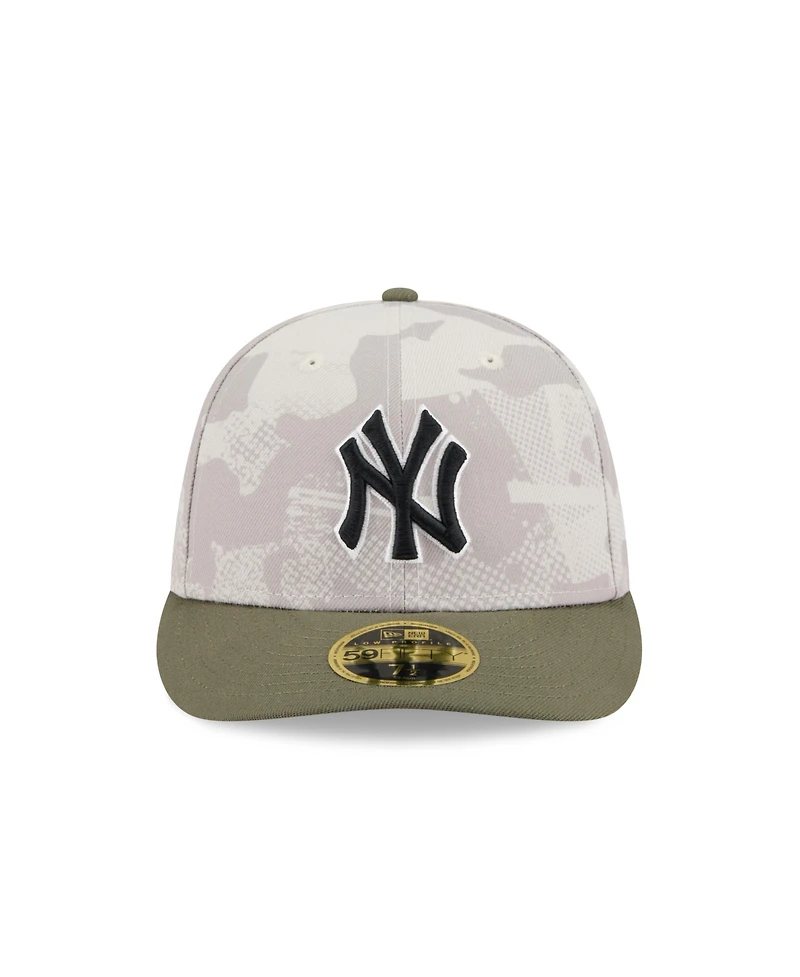 New Era Men's Light Beige/Olive York Yankees 2025 Armed Forces Day Low Profile 59FIFTY Fitted Hat