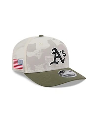 New Era Men's Light Beige/Olive Athletics 2025 Armed Forces Day 9SEVENTY Adjustable Hat