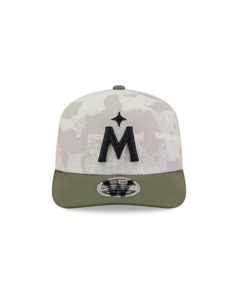 New Era Men's Light Beige/Olive Minnesota Twins 2025 Armed Forces Day 9SEVENTY Adjustable Hat