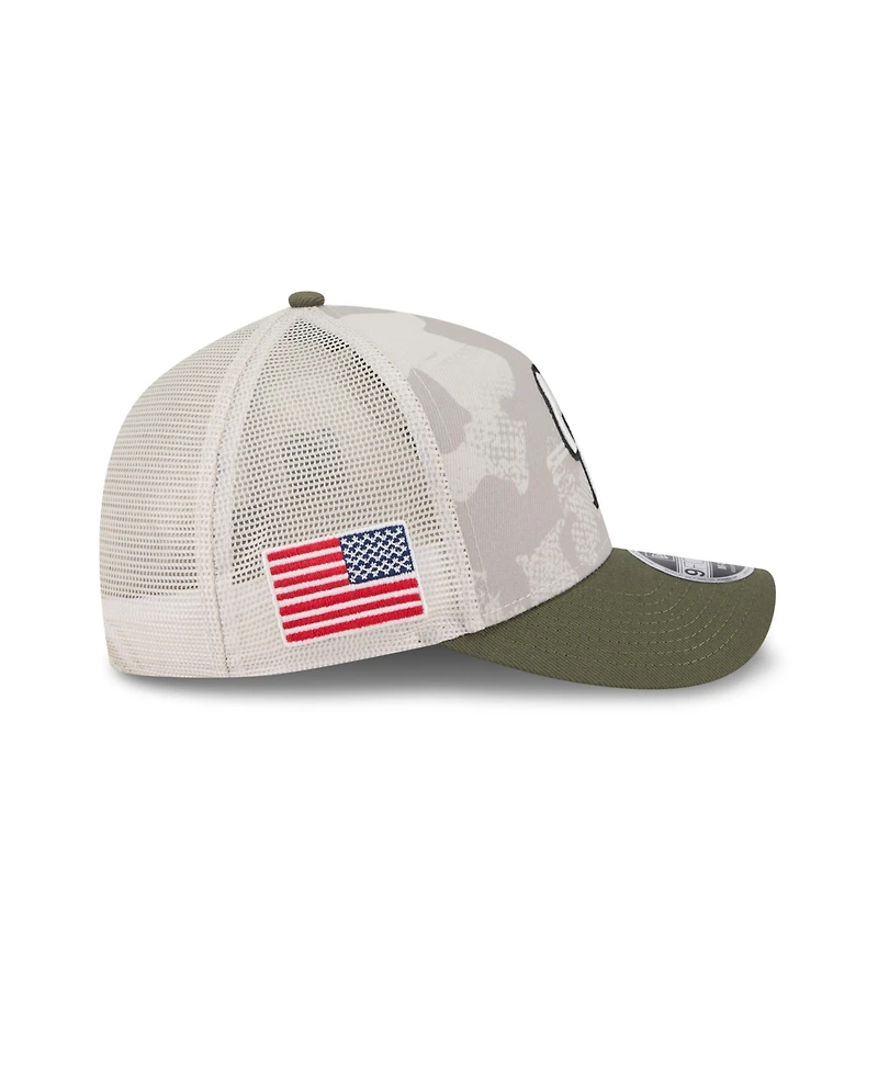 New Era Men's Light Beige/Olive Colorado Rockies 2025 Armed Forces Day 9FORTY M-Crown A-Frame Adjustable Hat