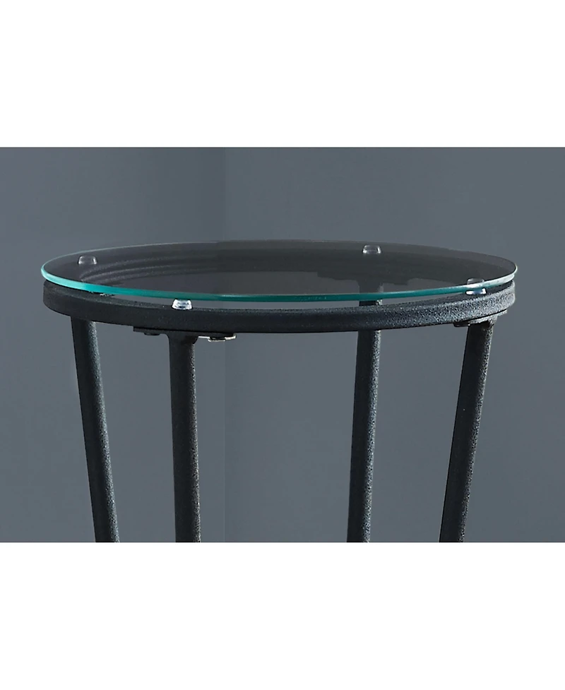 Contemporary Glass Round End Table for Living Room