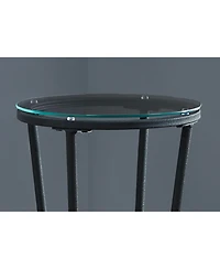 Contemporary Glass Round End Table for Living Room