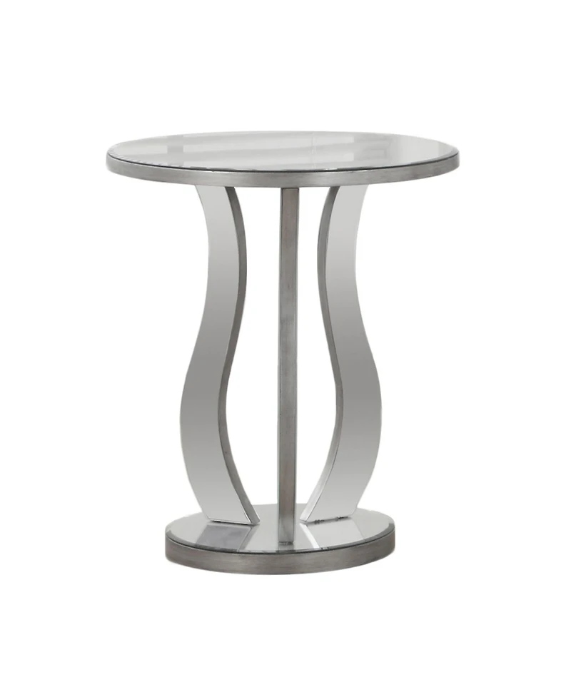 Modern Farmhouse End Table with Glass Top and Glass Frame