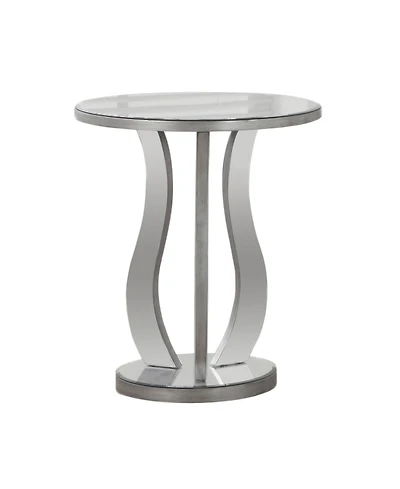 Modern Farmhouse End Table with Glass Top and Glass Frame