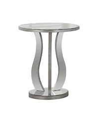 Modern Farmhouse End Table with Glass Top and Glass Frame