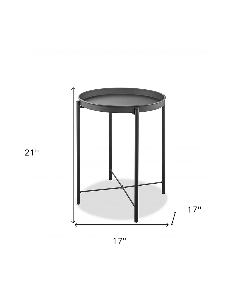 Modern Aluminum Round Accent Table – Perfect for Small Spaces