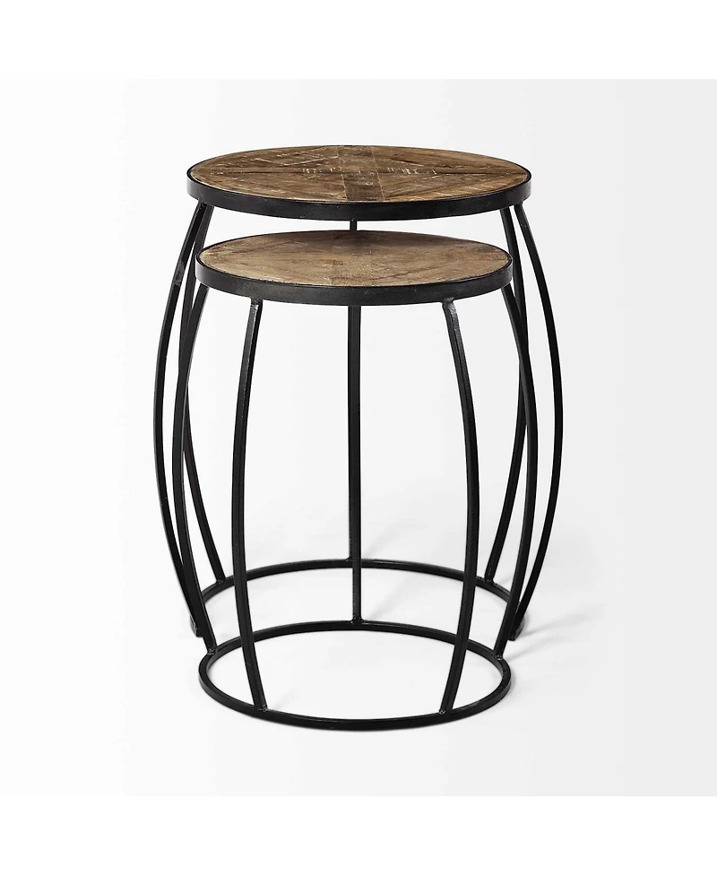 Pair of Round Solid Wood Side Tables – Rustic Charm for Any Space