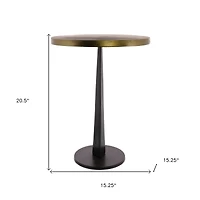 Distressed Iron Round End Table for Rustic Living Room or Bedroom Decor